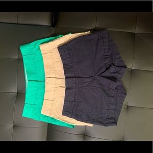 J. Crew navy, khaki, & green chino shorts!